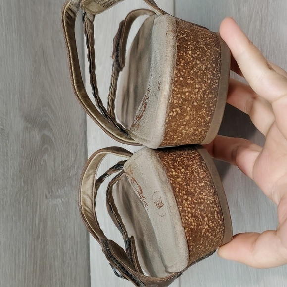 Aetrex Womens Braided Comfort Leather Wedge Sandals Slide  shoes sz 11 - Picture 9 of 14